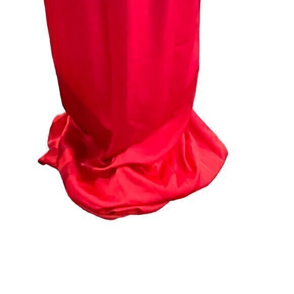 🎉PRICE REDUCED🎉 Aidan Mattox Spaghetti Strap V-Neck Satin Gown Red 6 Backless - Picture 2 of 16